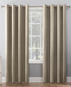 Sun Zero Duran Thermal Insulated Blackout Grommet Curtain Panel, 108" L X 50" W In Linen