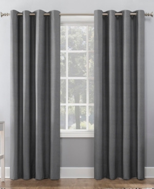 Sun Zero Duran Thermal Insulated Blackout Grommet Curtain Panel, 108" L X 50" W In Grey