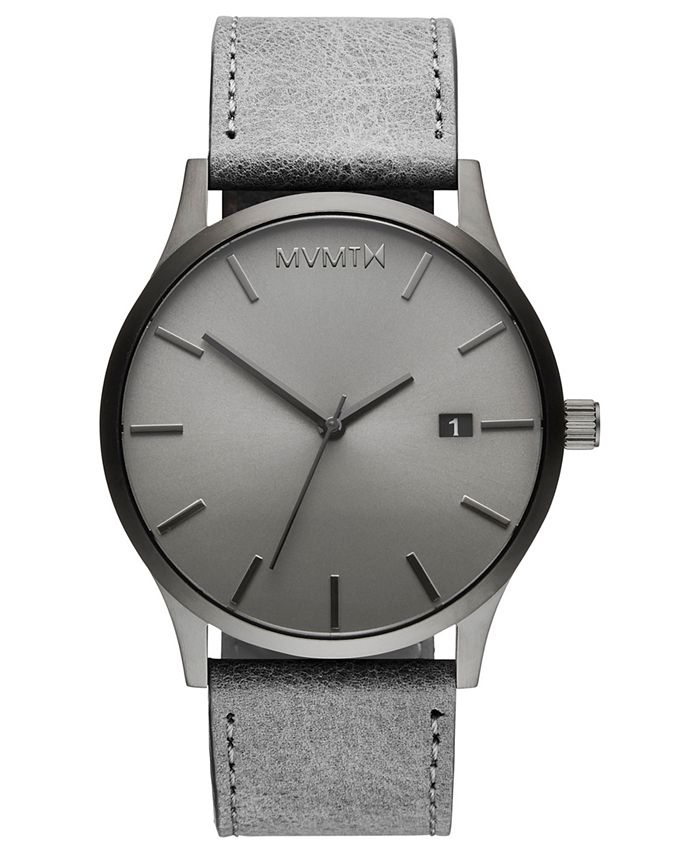 MVMT Classic Monochrome Gray Leather Strap Watch 45mm Macy s