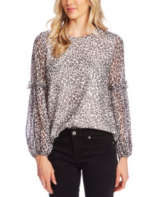 CeCe - Leopard-Print Ruffled Top