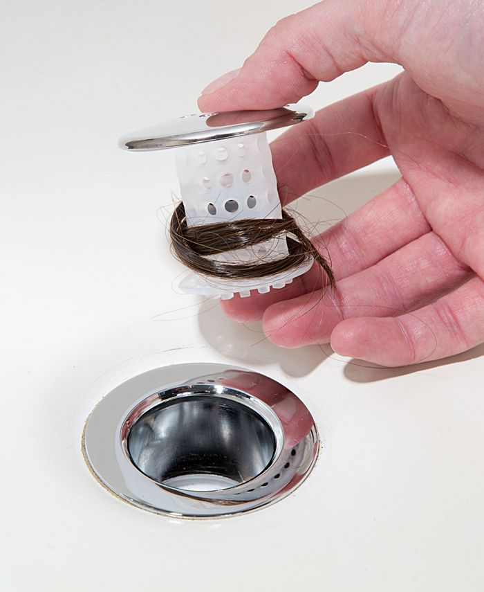 SinkShroom Chrome Edition Revolutionary Bathroom Sink Drain Protector Hair Catcher Strainer Snare Black