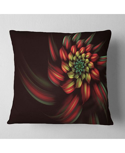 Design Art Designart Red Abstract Fractal Flower Spiral Floral