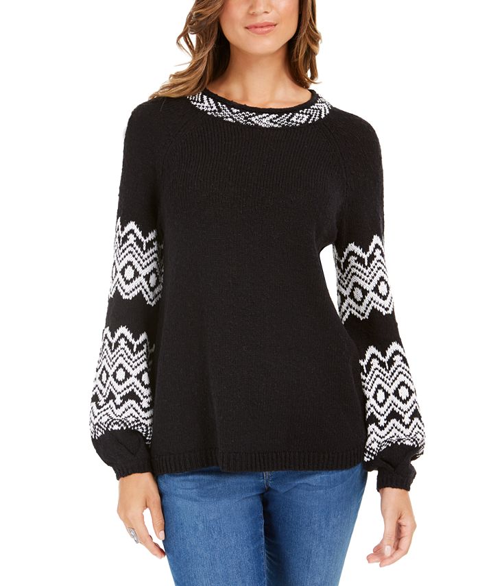 Style & Co Fair-Isle Boat-Neck Sweater, Created for Macy's & Reviews ...