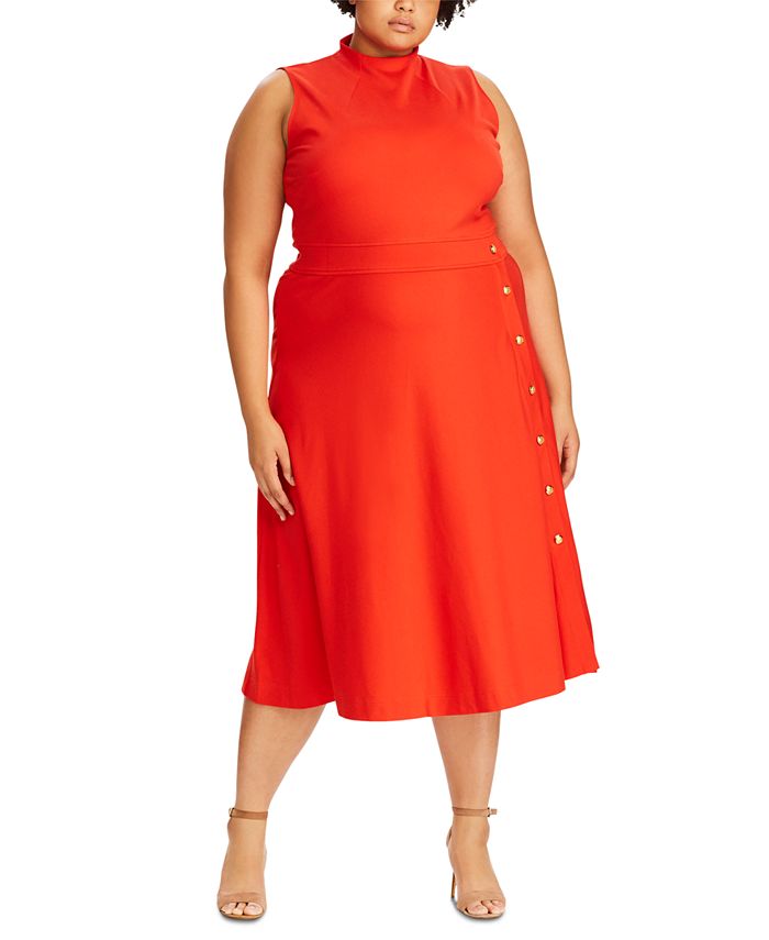 Lauren Ralph Lauren Plus Size ButtonTrim Ponte Dress Macy's