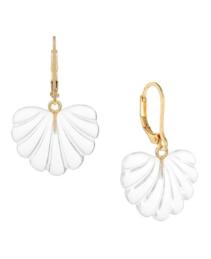 image of Trifari 14K Gold-Plated Shell Drop Earrings