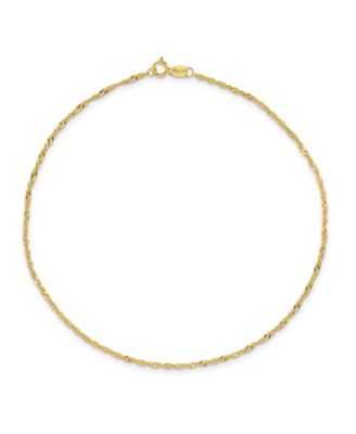 Macy's - Singapore Chain Anklet in 14k Yellow Gold
