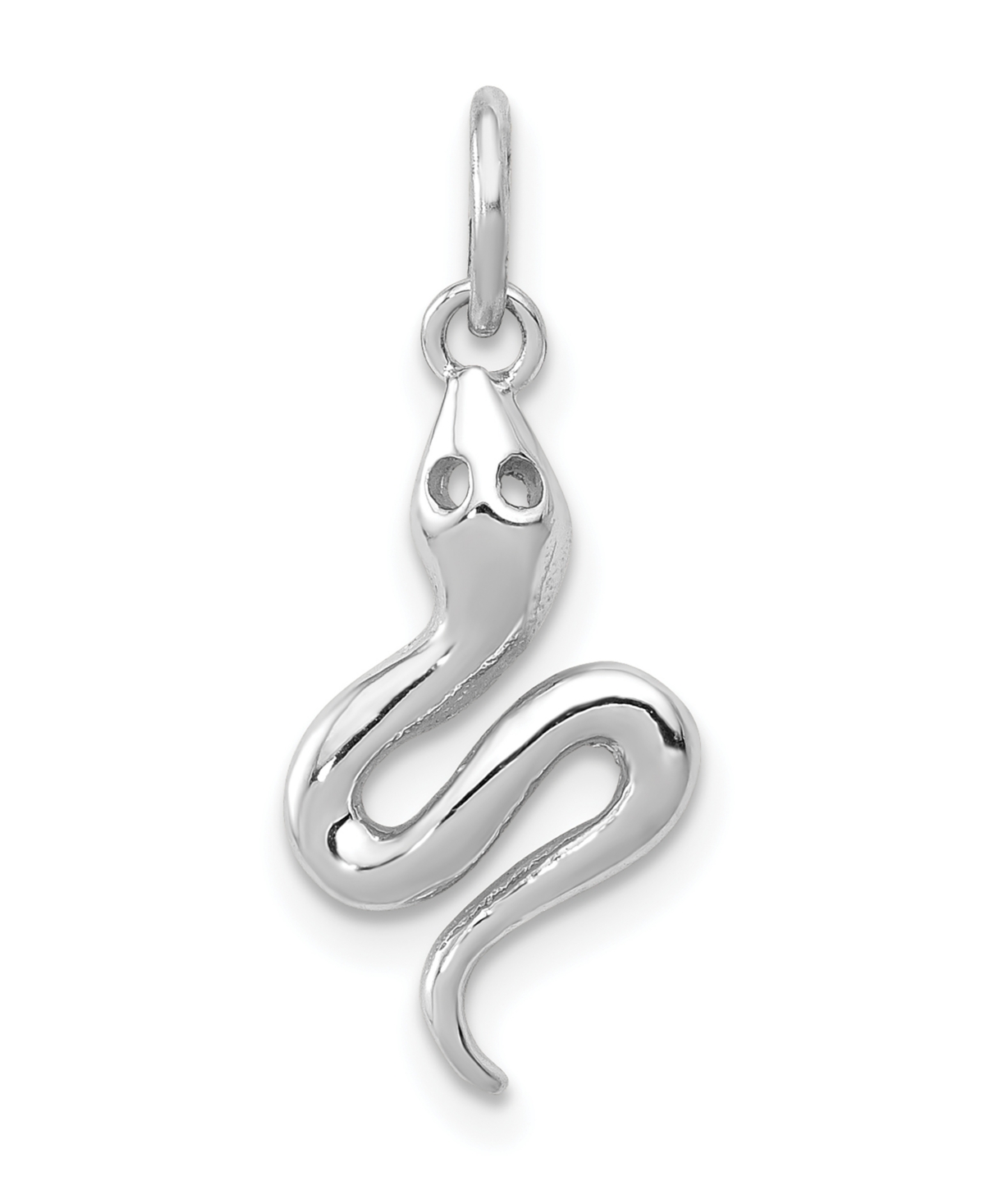 Polished Snake Charm in 14k White Gold - White Gold