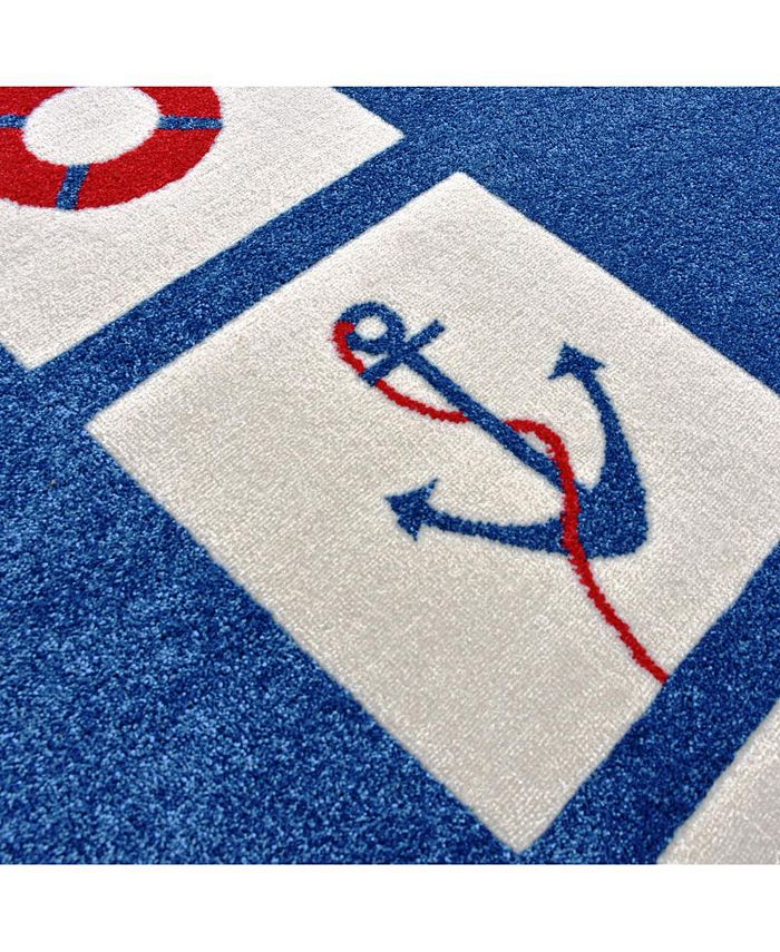 IVI Mariner Soft Nursery Rug with a Playful Design 90"L x 63"W