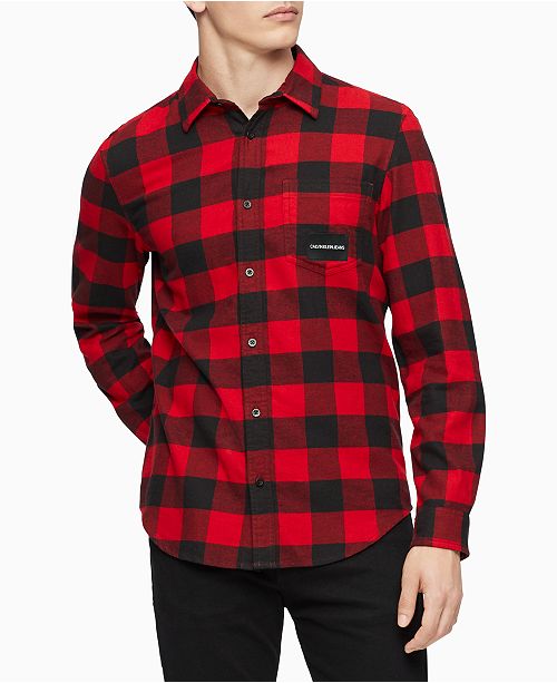 Calvin Klein Jeans Men S Buffalo Plaid Shirt Reviews Casual