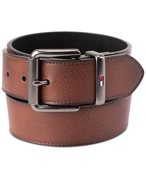 alfani Tommy Hilfiger Men’s Two-In-One Reversible Casual Matte and Pebbled Belt Men's Fashion & Accessories