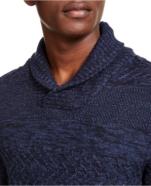 American Rag Men's Multi-Textured Shawl-Collar Sweater, Created For ...
