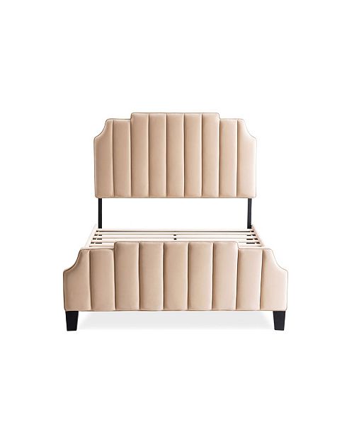 Gold Sparrow Diana Upholstered Channel Tufted Bed, Queen ...