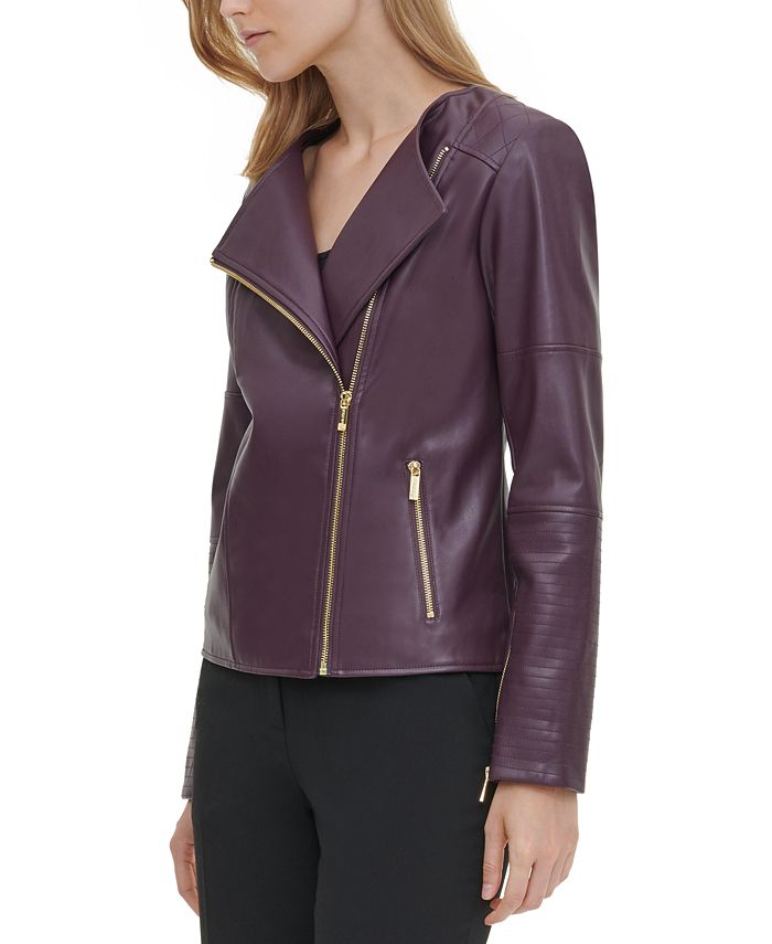 Calvin Klein Faux Leather Motorcycle Jacket Macy s