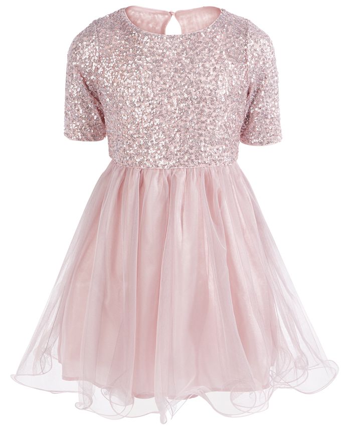 Pink & Violet Big Girls Sequined & Taffeta Dress - Macy's
