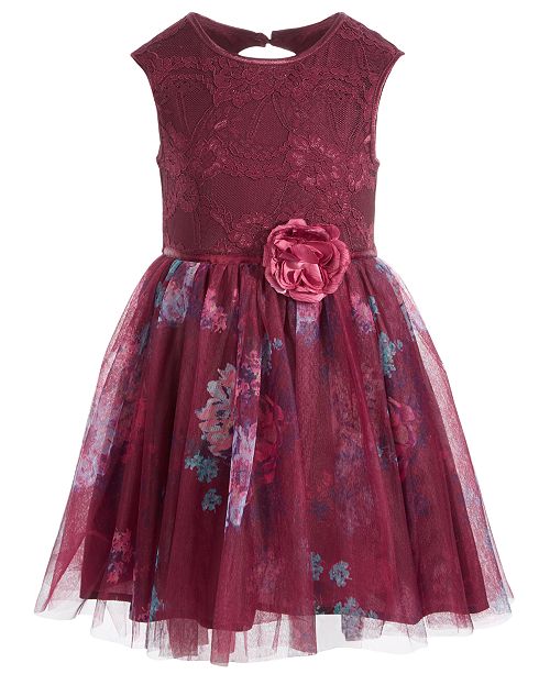 Pink Violet Big Girls Lace Mesh Floral Dress Reviews Macy S