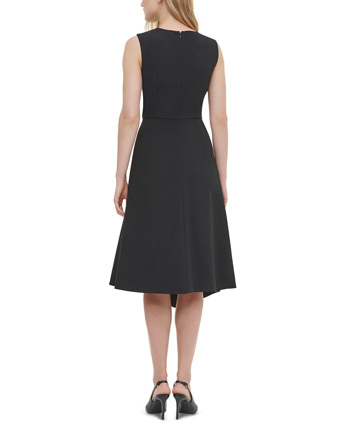Calvin Klein Sleeveless Asymmetric Fit & Flare Dress - Macy's