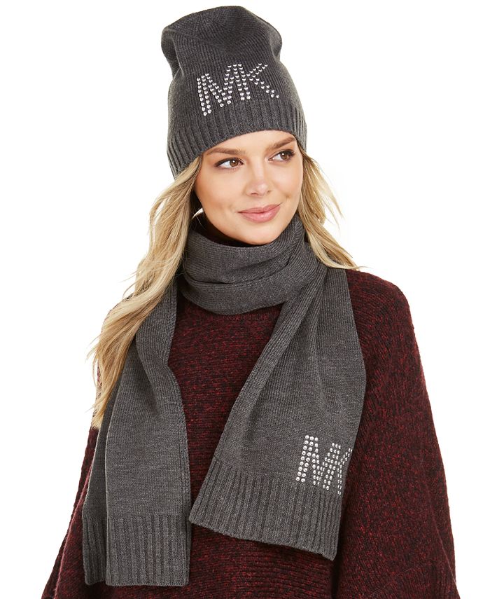 Michael Michael Kors Women`s Scarf And Hat 2 Piece Set,  Beige(539227c-252)/G, One Size : : Clothing, Shoes & Accessories