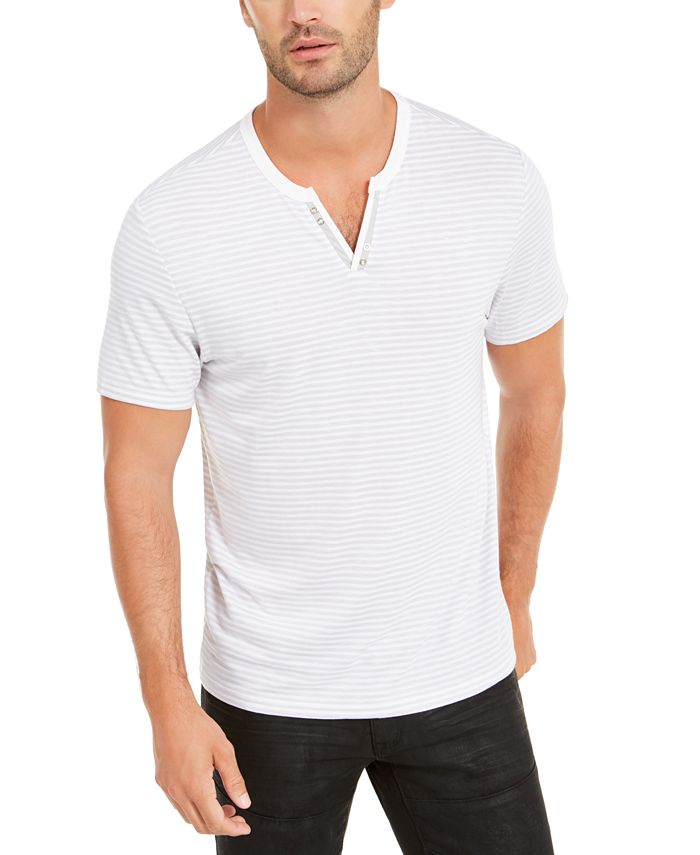 INC International Concepts INC Men's Striped Split-Neck T-Shirt ...