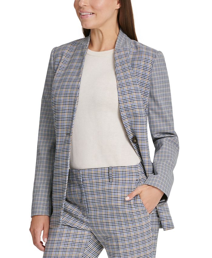 DKNY Houndstooth Collarless Blazer Macy's