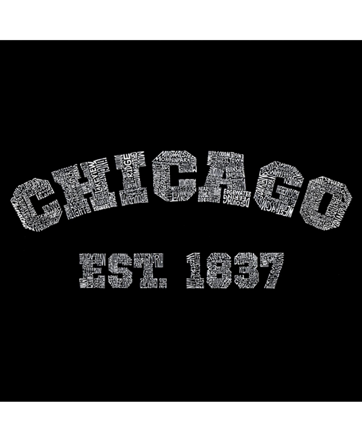 Мужская футболка LA Pop Art Word Art - Chicago 1837, цвет: Чёрный — фото 2