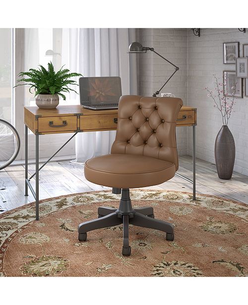 Kathy Ireland Home By Bush Furniture Ironworks Writing Desk With Mid Back Tufted Office Chair Reviews Furniture Macy S