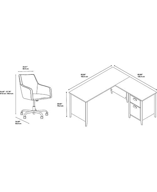 Kathy Ireland Home By Bush Furniture Connecticut L Shaped Desk