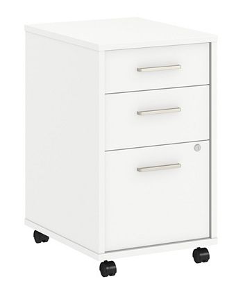 Kathy Ireland Office by Bush Furniture - Office by kathy ireland&reg; Method 3 Drawer Mobile File Cabinet in White - Assembled
