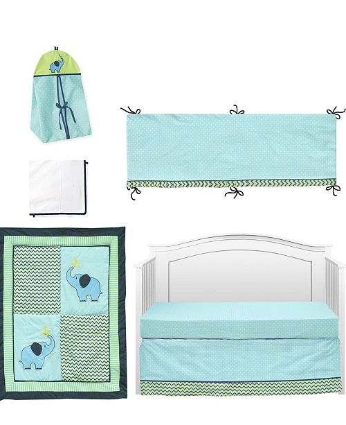 Pam Grace Creations Zigzag Elephant 6 Piece Crib Bedding Set
