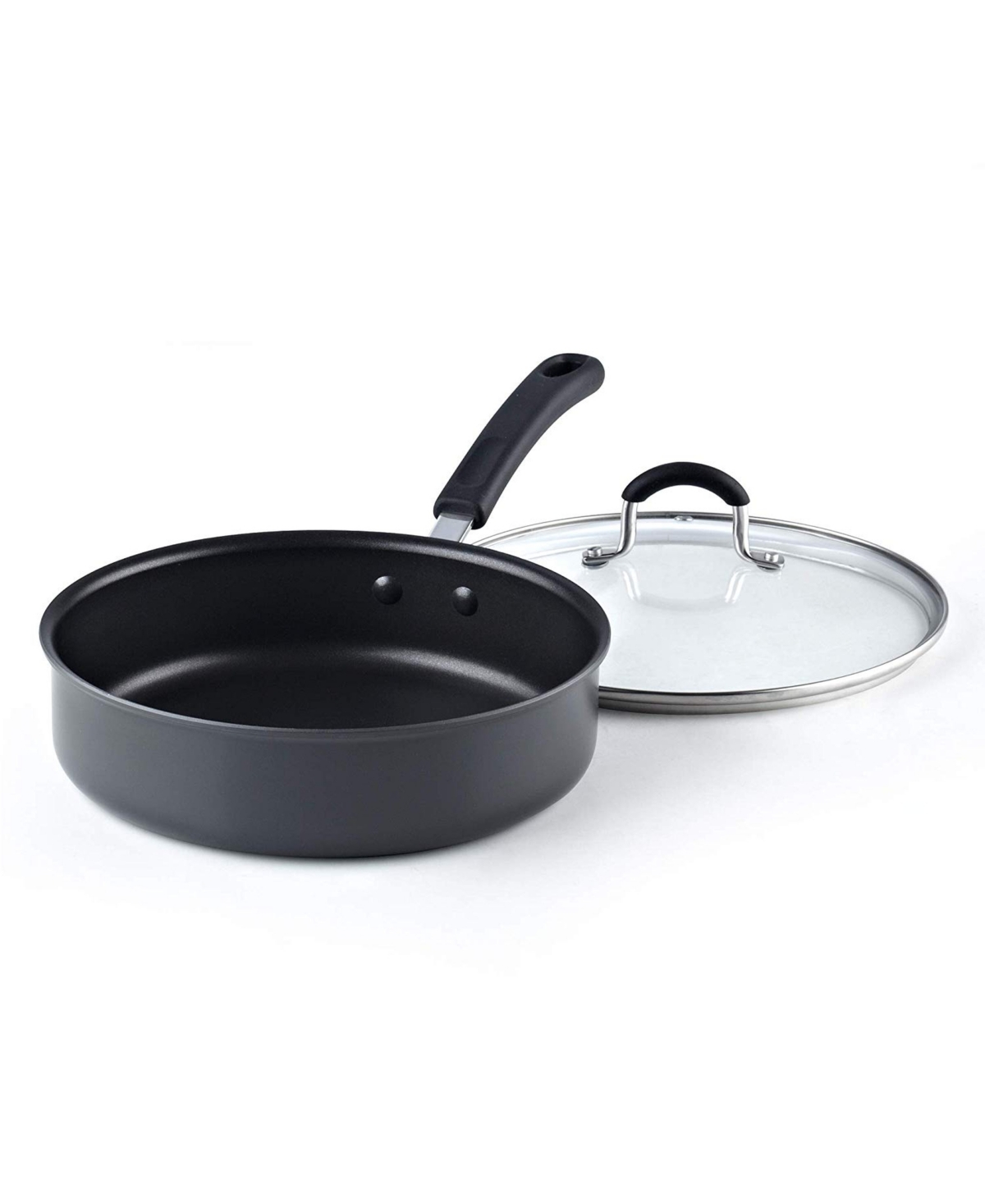 Cook N Home 3 Quart/24cm Anodized Nonstick Saute Pan, 3 Quarts,- Black