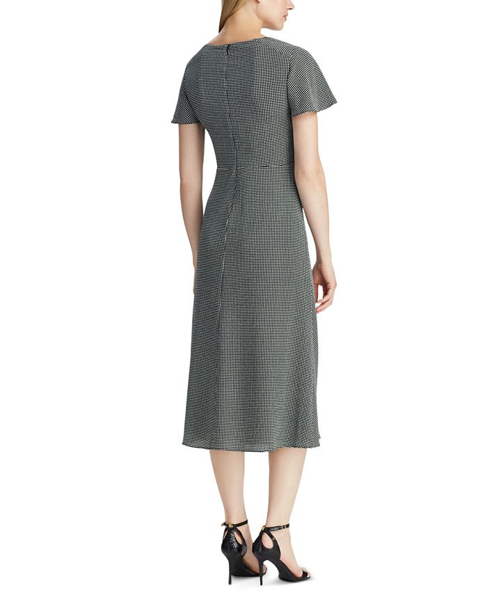 Lauren Ralph Lauren Houndstooth-Print Crepe Dress - Macy's