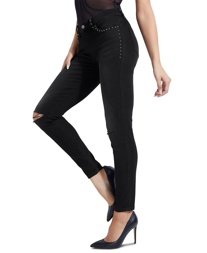 GUESS Selah Studded Curve Skinny Jeans & Reviews - Jeans - Juniors - Macy's