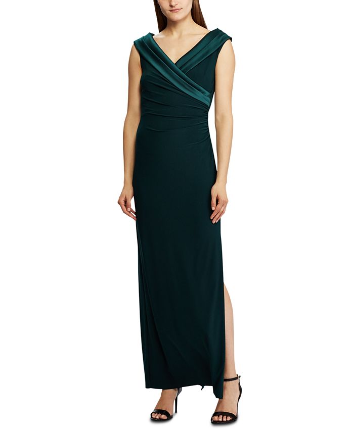 Lauren Ralph Lauren Crepe Off-the-Shoulder Gown, Created For Macy's &  Reviews - Dresses - Women - Macy's