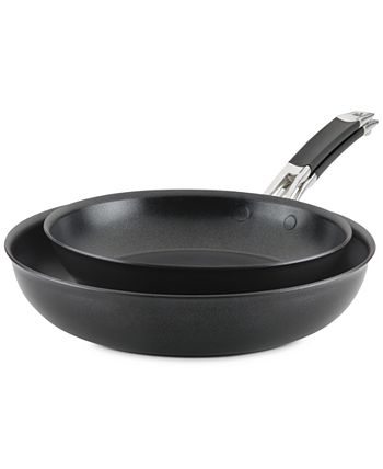 Anolon - SmartStack 2-Pc. Hard-Anodized Nesting Skillet Set