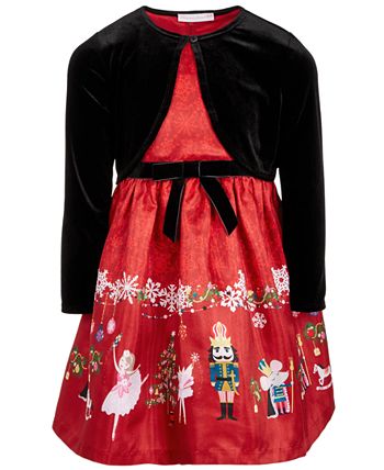 Bonnie Jean Toddler Girls 2 Pc. Velvet Cardigan Nutcracker Dress