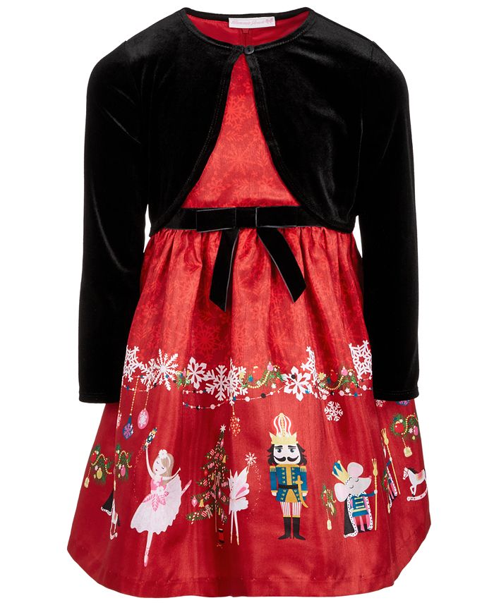 Bonnie Jean Little Girls 2Pc. Velvet Shrug & Shantung Nutcracker Dress Set Macy's