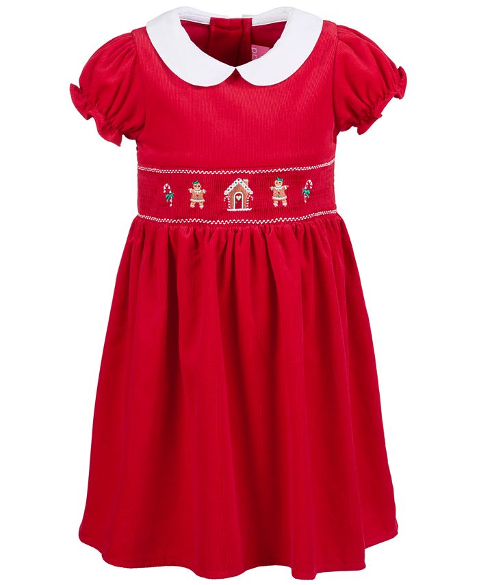 Good Lad Little Girls Cotton Gingerbread & Candy Canes Corduroy Dress ...