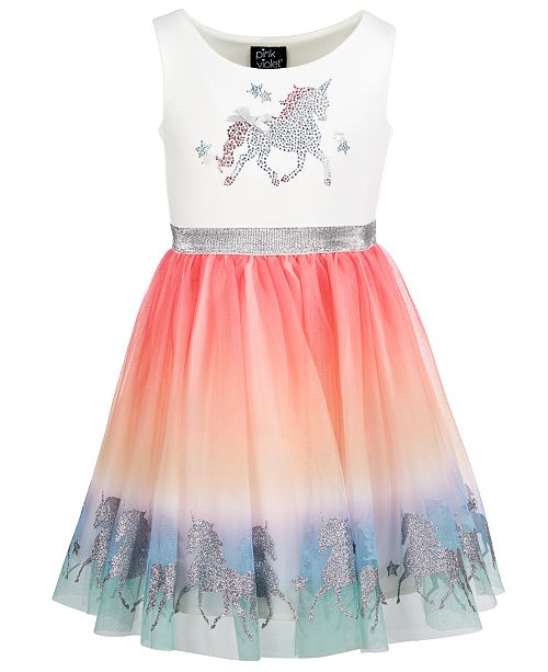 Pink Violet Little Girls Unicorn Rainbow Dress Reviews Kids