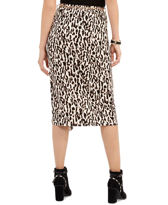 Thalia Sodi Leopard-Print Ruffle-Trim Skirt, Created for Macy's - Macy's