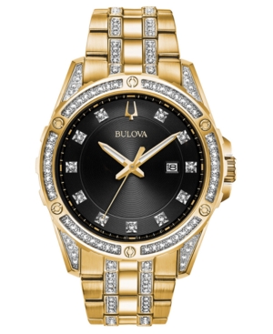 Bulova Men's Gold-tone Stainless Steel & Crystal Bracelet Watch 42mm