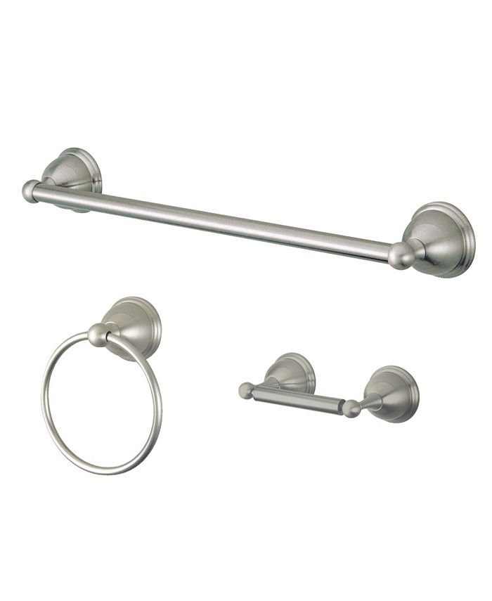 Kingston Brass - Restoration 3-Pc. Bathroom Accessory Combo in Brushed Nickel