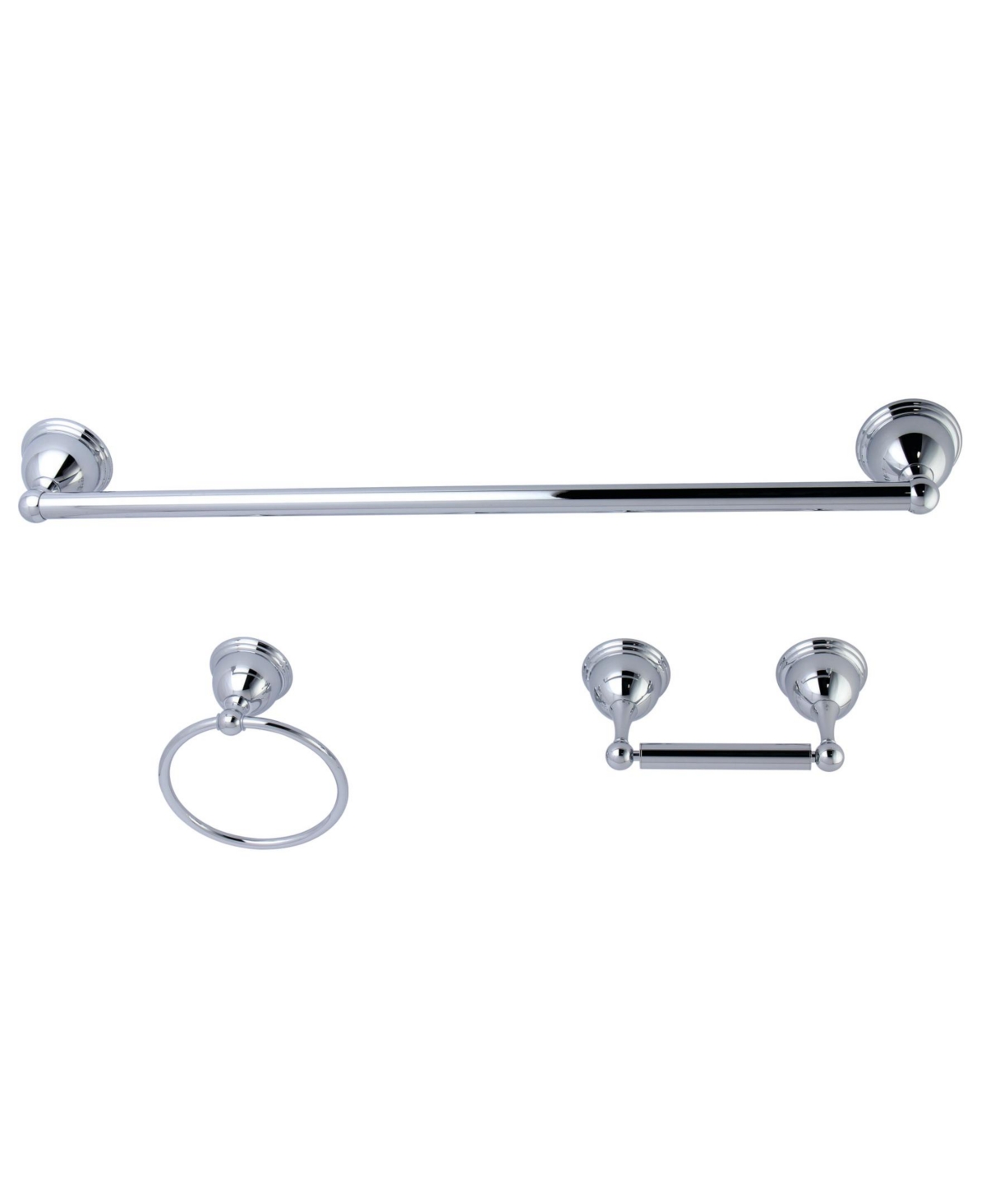 Kingston Brass Restoration 3-Pc. Bathroom Accessory Combo in Polished Chrome Bedding