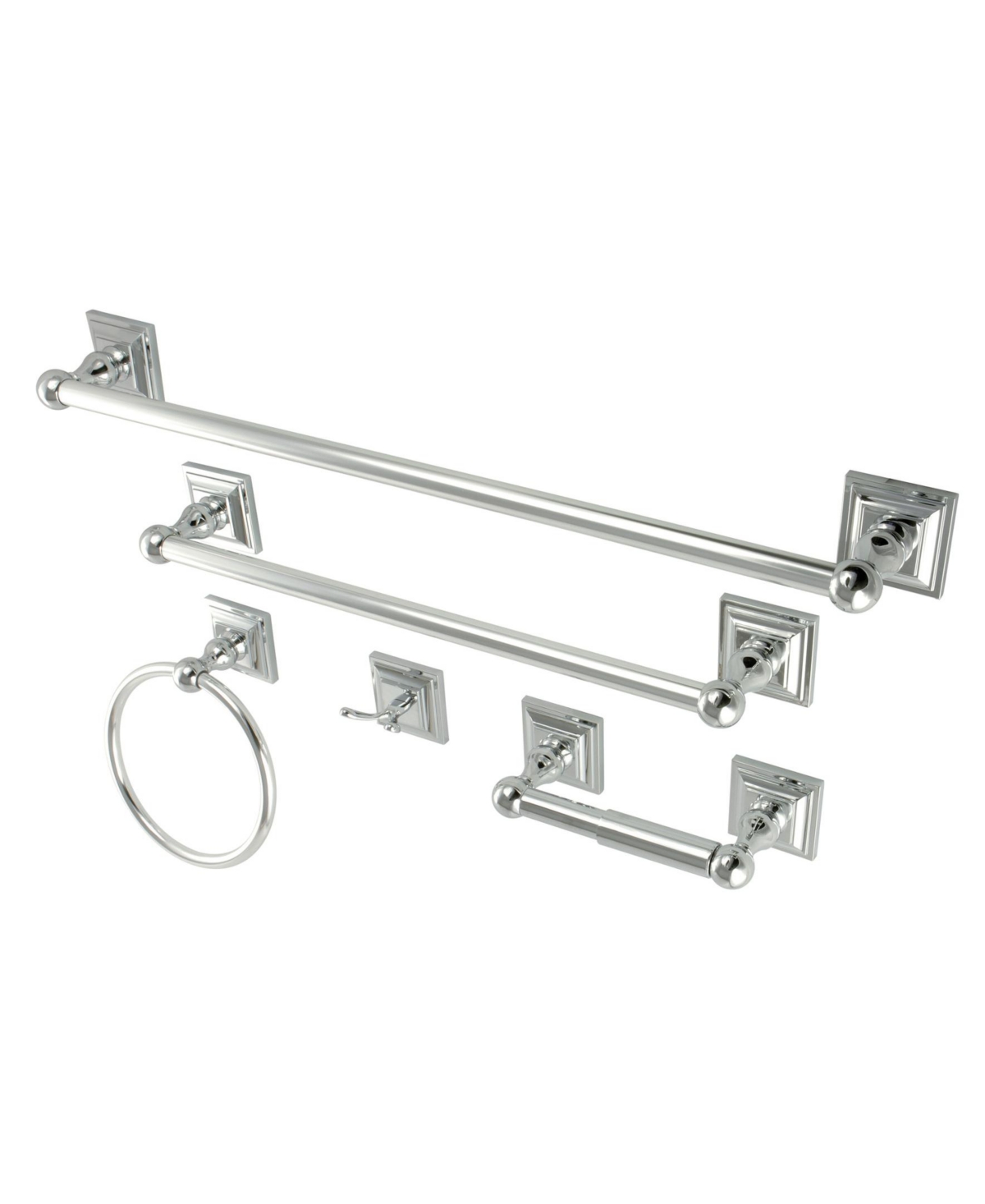 Kingston Brass Serano 5-Pc. Bathroom Accessory Set in Polished Chrome Bedding