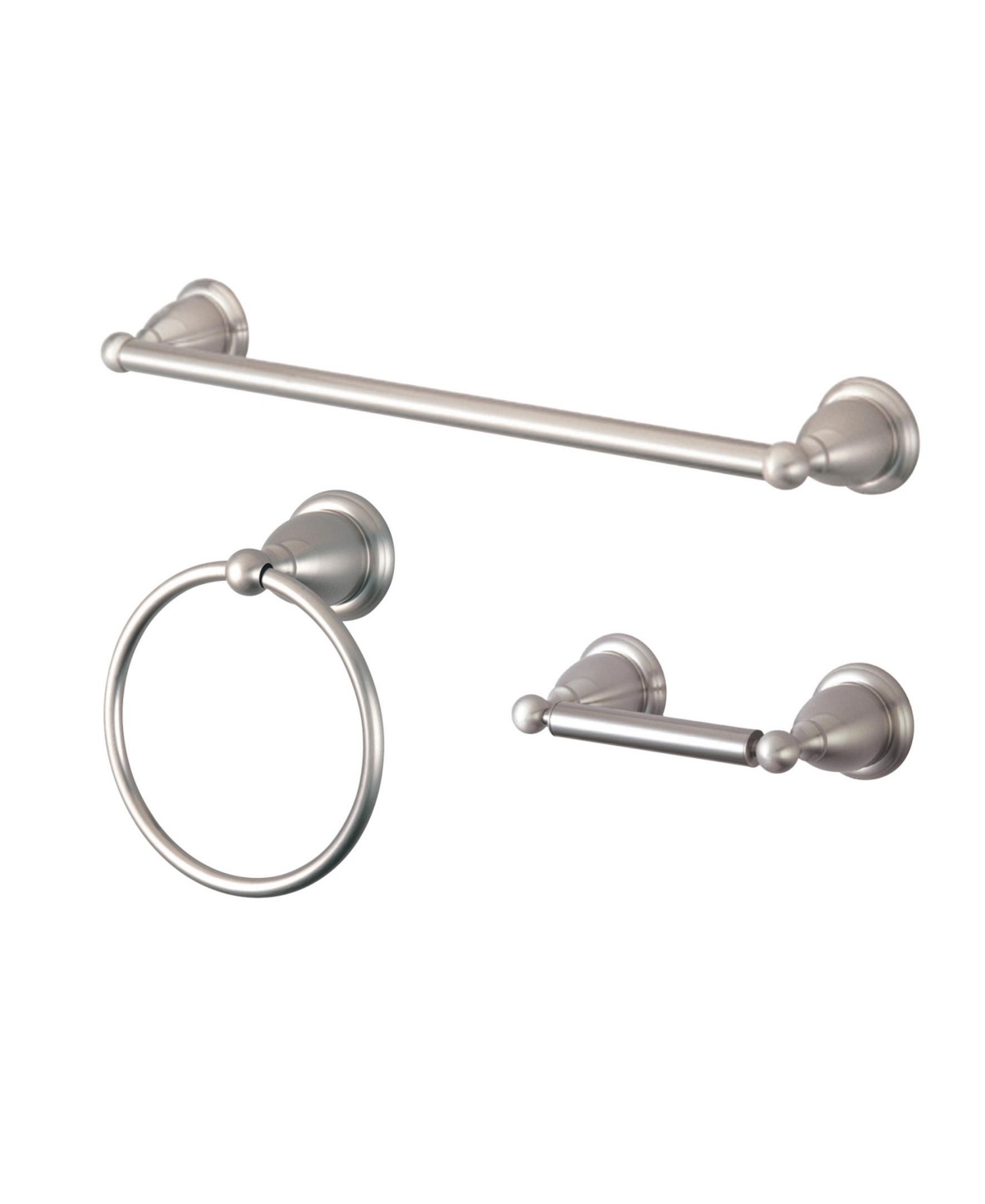 Kingston Brass Heritage 3-Pc. Bathroom Accessory Set in Brushed Nickel Bedding