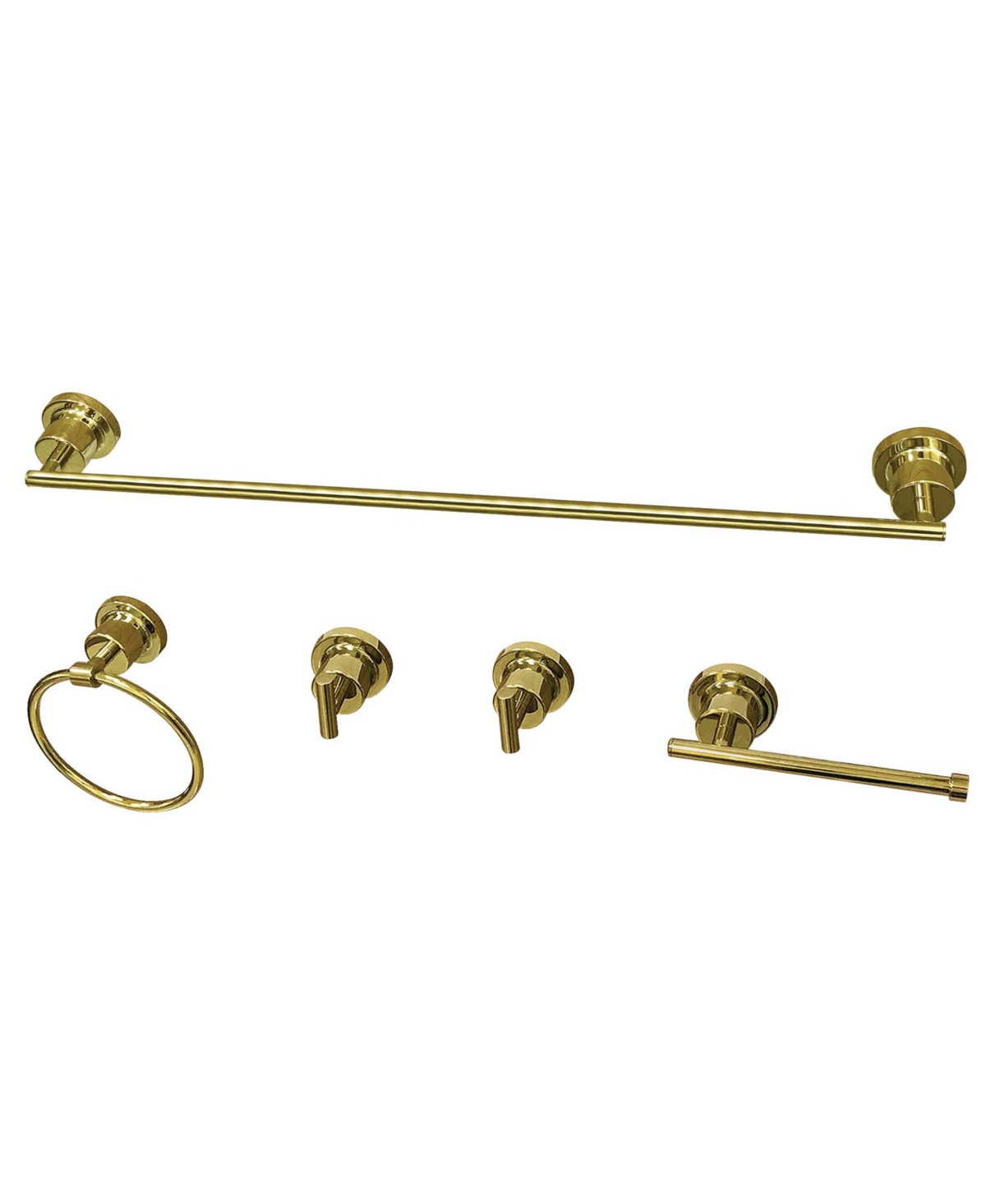 Kingston Brass 5-Pc. Bathroom Accessory Set in Polished Brass Bedding