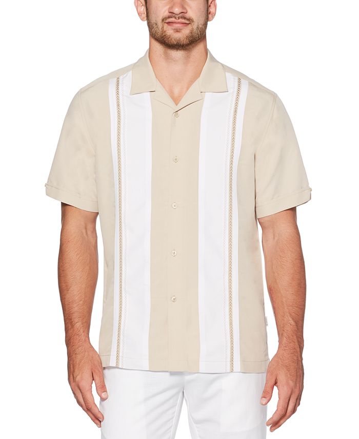 Cubavera Men's Color Block Panel Short Sleeve Shirt & Reviews - Casual ...
