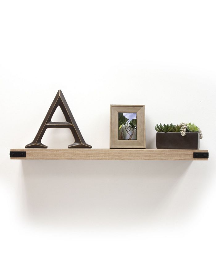 InPlace 36" Floating Shelf with Metal Corners Macy's