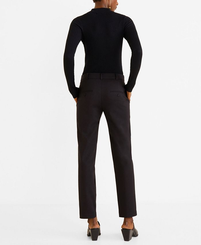 MANGO Straight CottonBlend Pants Macy's