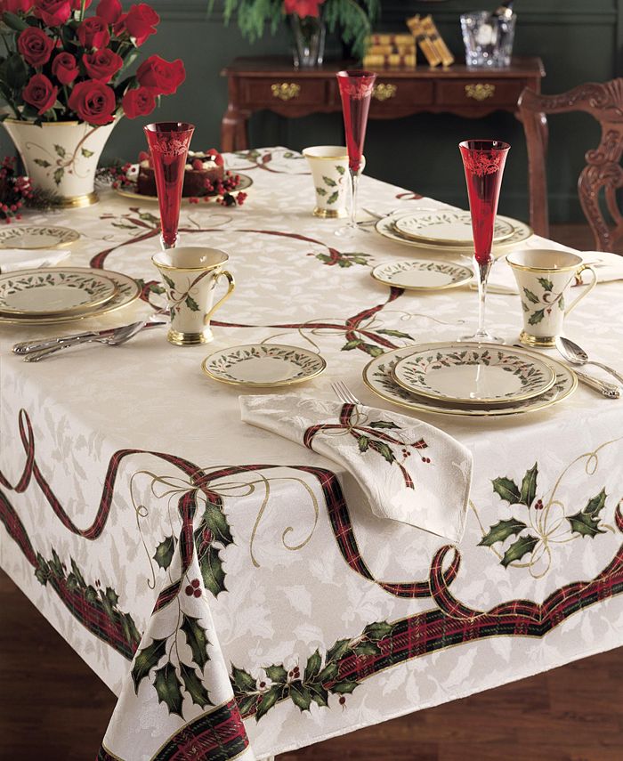 LENOX Holiday Nouveau Ribbon Tablecloth Assortment Your Choice 