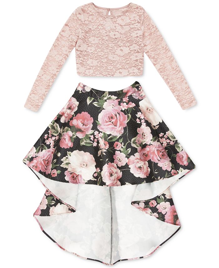 Speechless Big Girls 2 Pc. Lace Top High Low Skirt Set Macy s