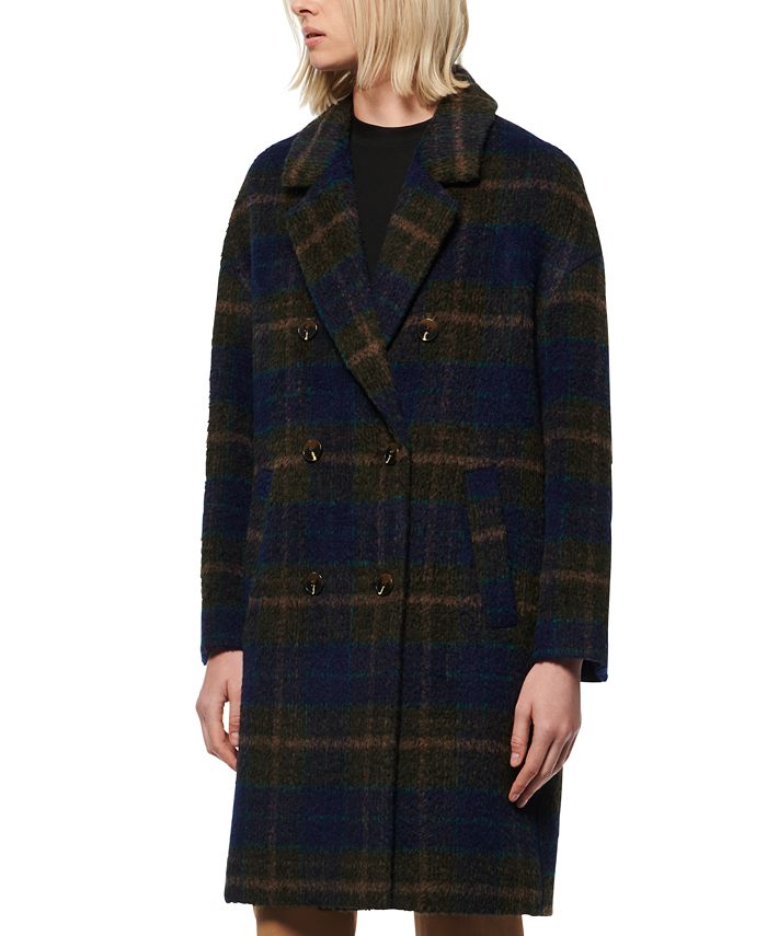 Marc New York Double-Breasted Plaid Coat - Macy's